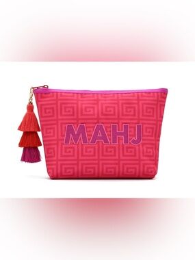 Pink Patterned Women's Pouch- Jonathan Adler x Michaels 9.5" x 8" Mahjong Pouch
